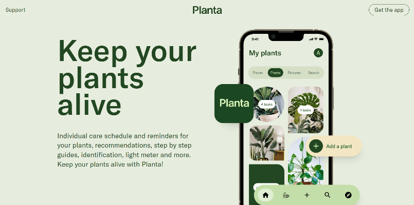 planta plant care app